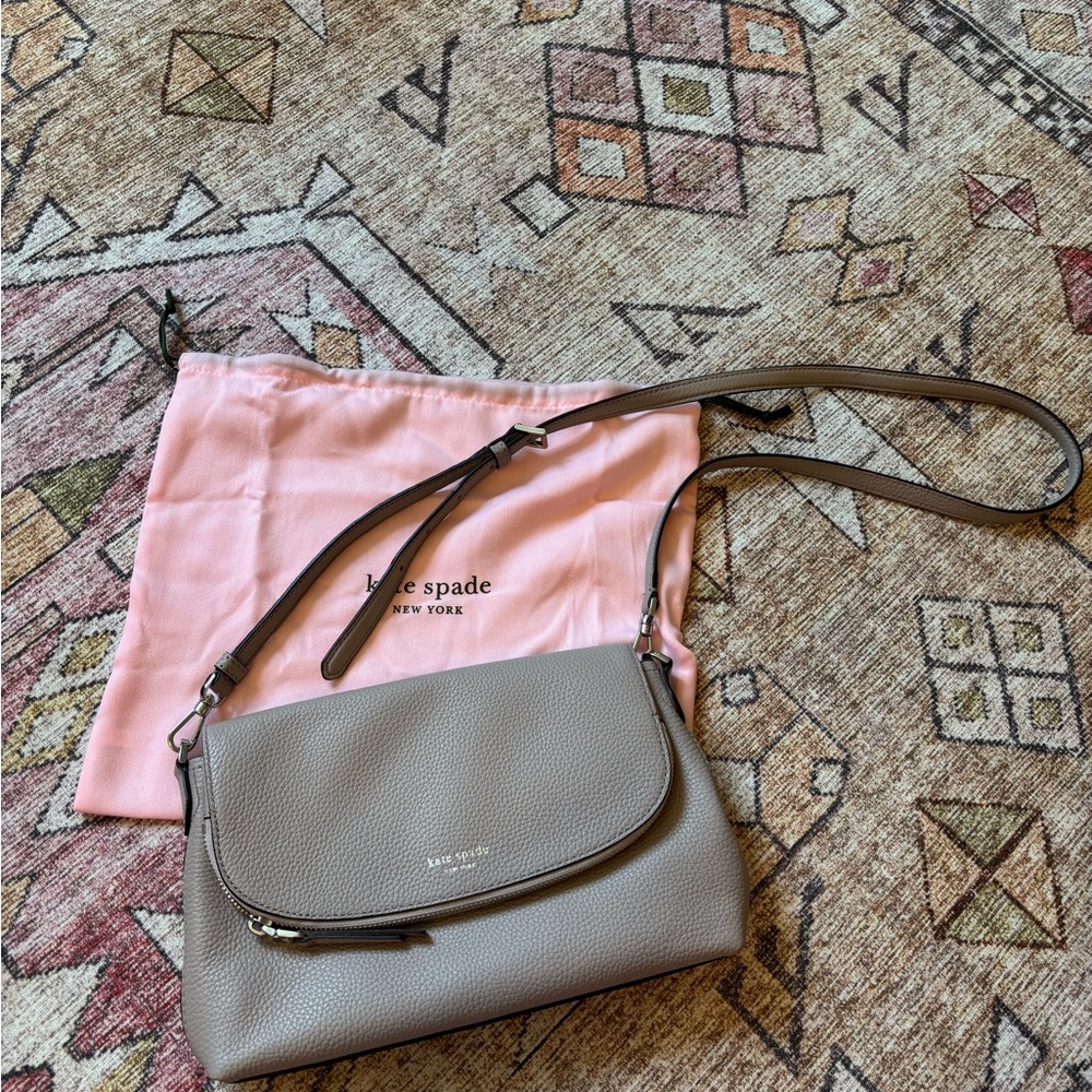 Kate Spade Gray/Taupe Leather Crossbody Bag